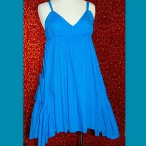 RUBBER DOLL teal spaghetti strap cotton dress Jr L